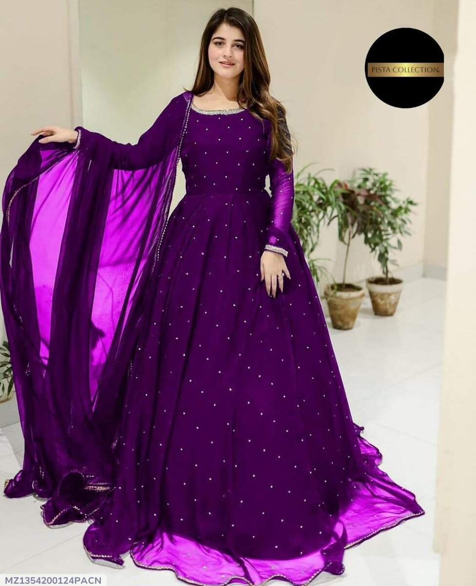 3 piece women stitched Embroidered Maxi suit