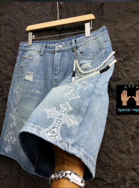 Shorts en jean avec motifs