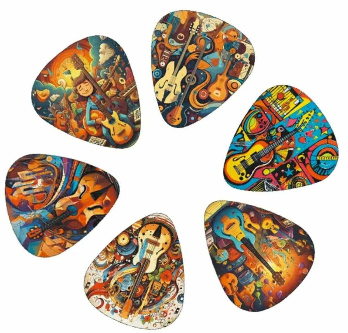 12Médiators Guitare Artistique