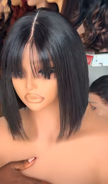 Perruque Bob Noir Élégant