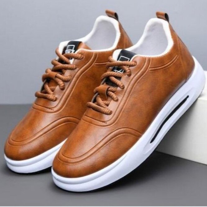 Baskets hommes cuir marron