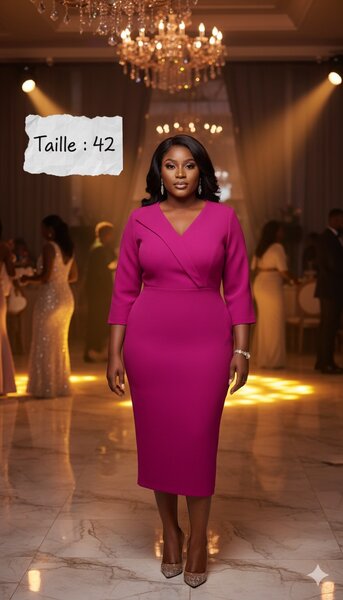 Robe Élégante Midi Fuchsia