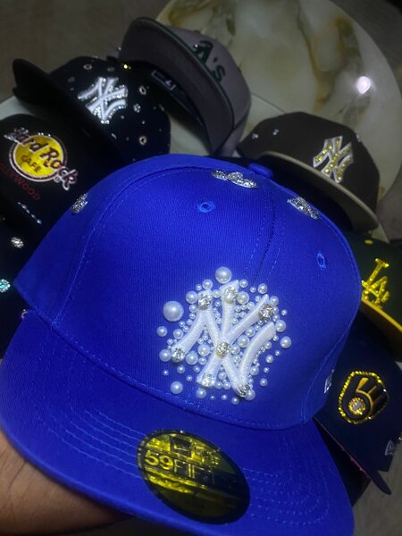 Casquette NY bleu brillant