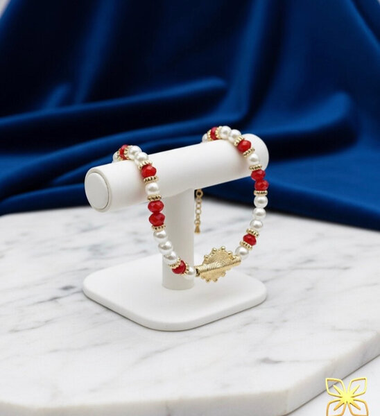 Bracelet élégant perles doré