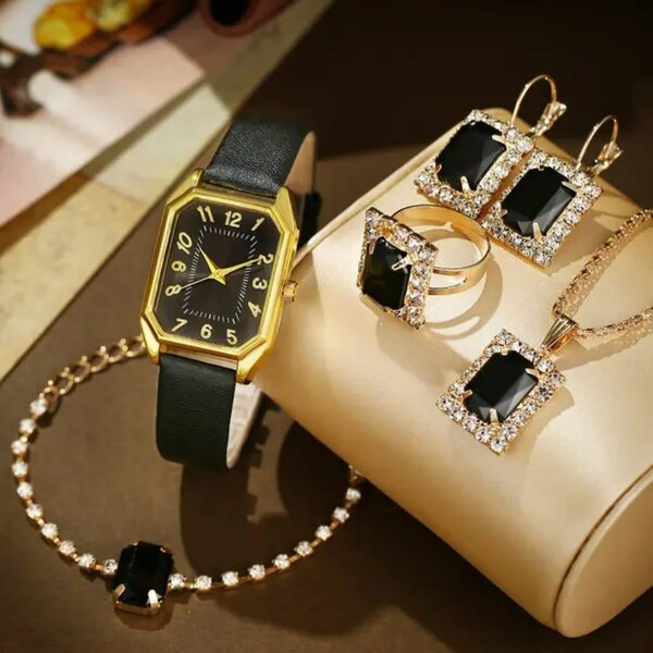 Ensemble Montre et Bijoux Brillants