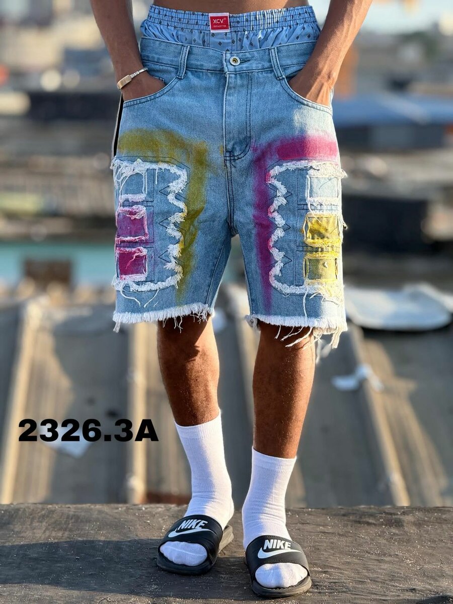 Shorts en jean imprimés