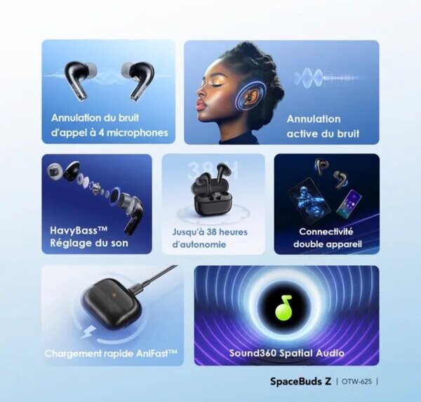 Écouteurs Bluetooth sans fil Oraimo