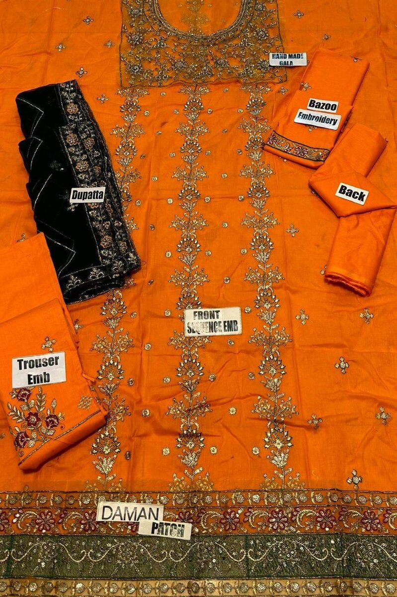 Lady's 3pc Lawn Unstich Suit Video Available