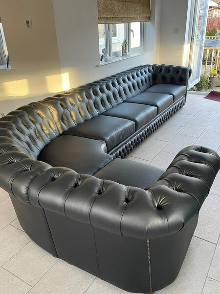 Canapé d'angle Chesterfield en cuir
