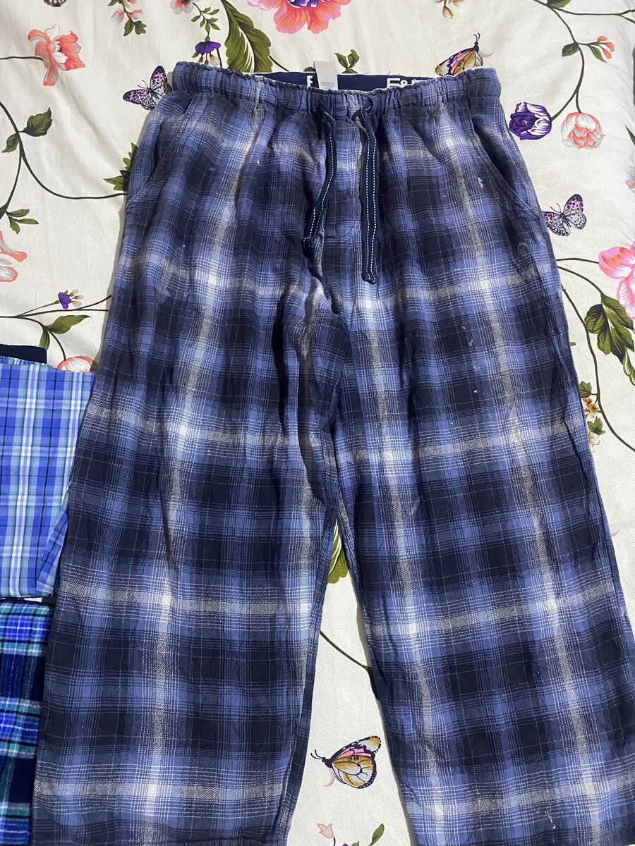 Pantalons en flanelle à carreaux