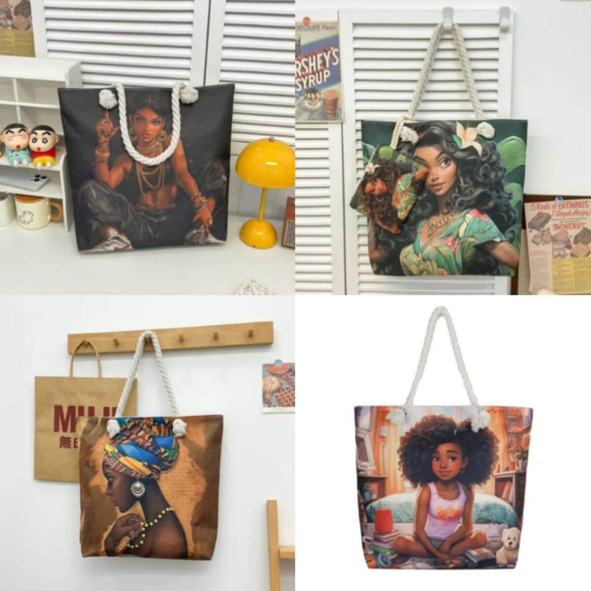 Sac cabas artistique en toile