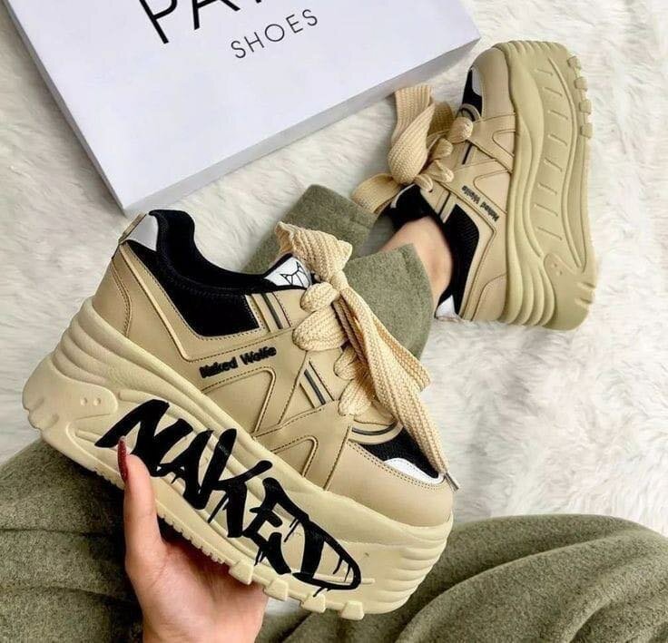 Baskets Chunky Beige Femme