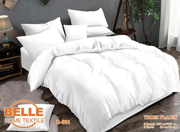 Deux draps de 3 places et deux taies d'oreillers