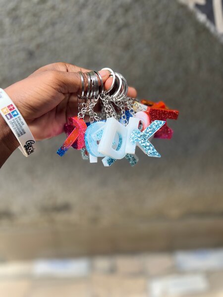 Colorful Resin Letter Keychains