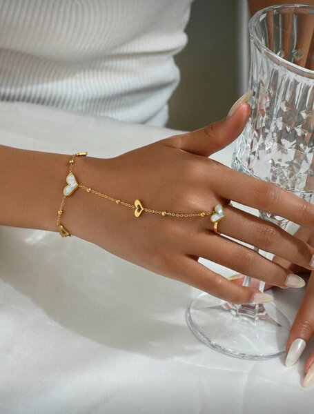 Bijou Main Chaîne Or Coeur