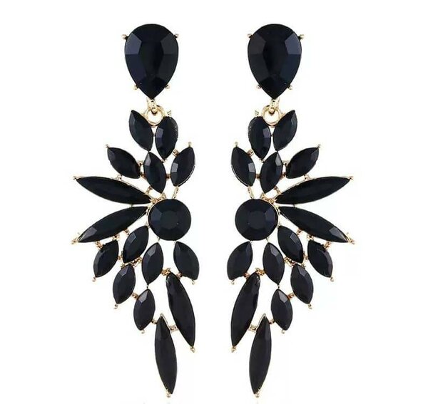 Elegant Black Crystal Earrings