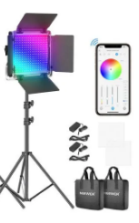 Neewer 50W 660 RGB LED 2-Light Kit with Stands