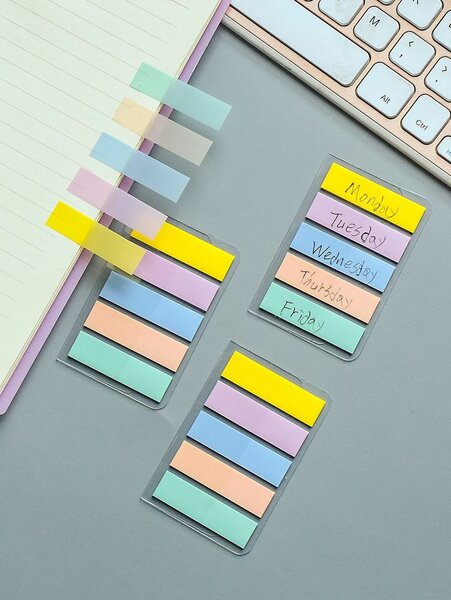 PASTEL COLORED TRANSPARENT BOOKMARKERS