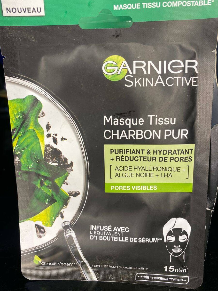 Garnier Masque Tissu Charbon