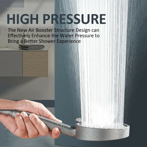 5-Speed Adjustable Showerhead - silver