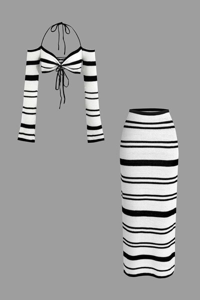 Ensemble rayé chic femme