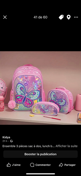 Ensemble 3 pièces sac à dos