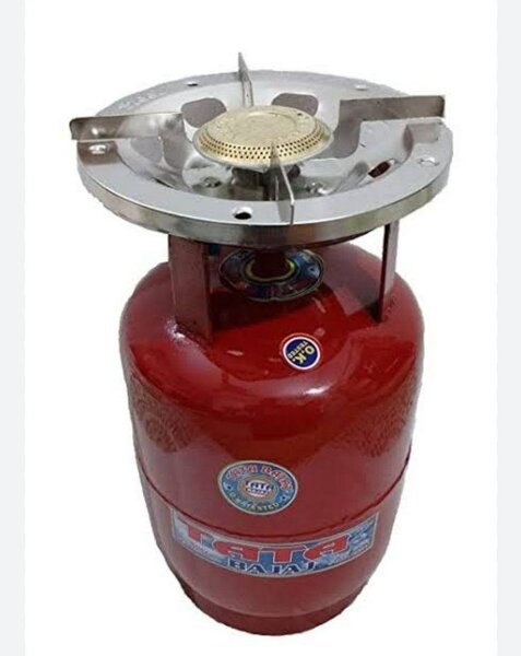 Cylinder with burner