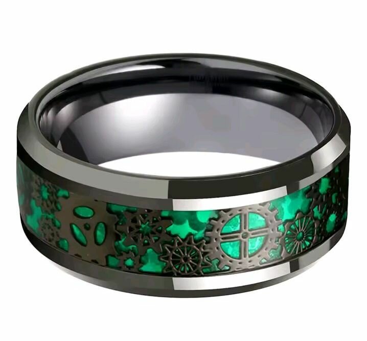 Bague émeraude engrenages