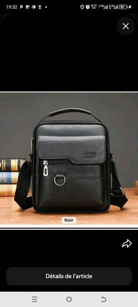 Sacoche homme en cuir noir