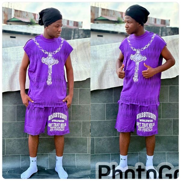 Ensemble décontracté violet imprimé