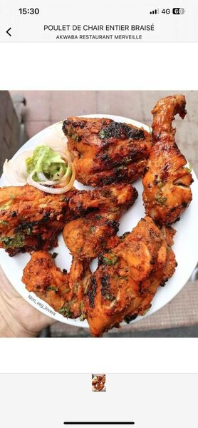 Demi Poulet Braisé+frites