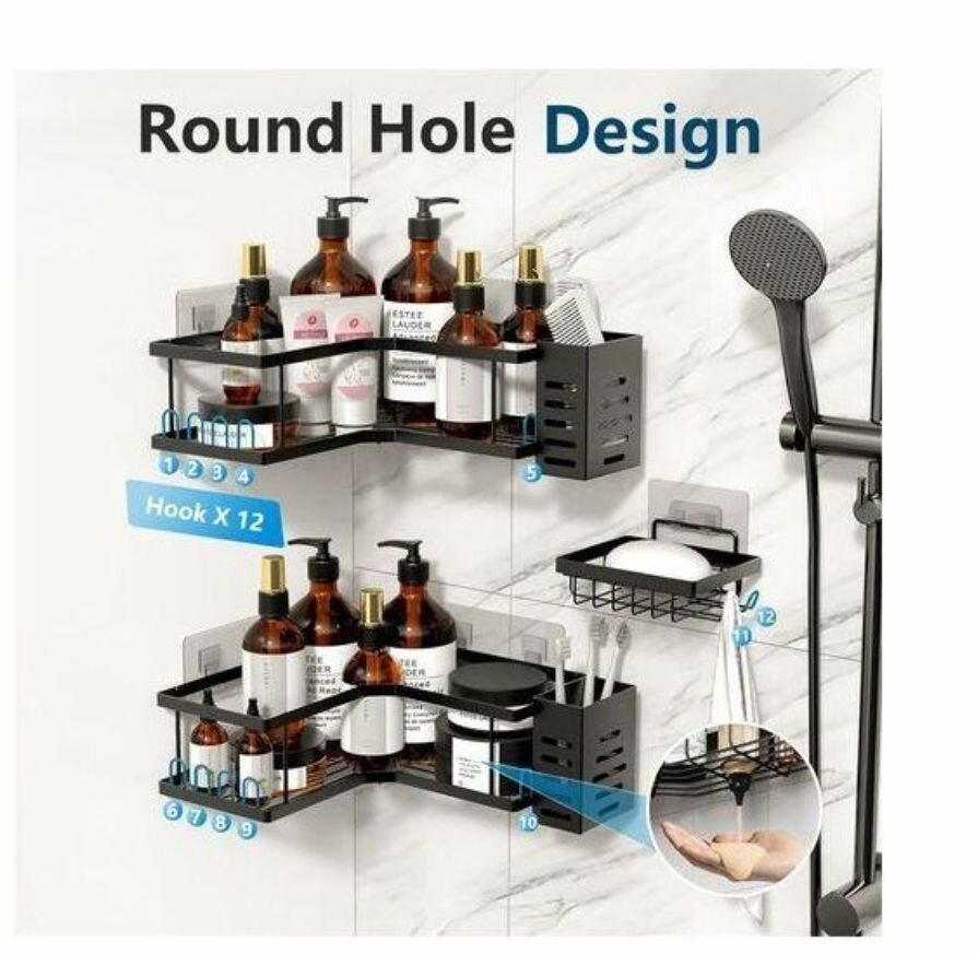 Étagère de salle de bain sans perçage