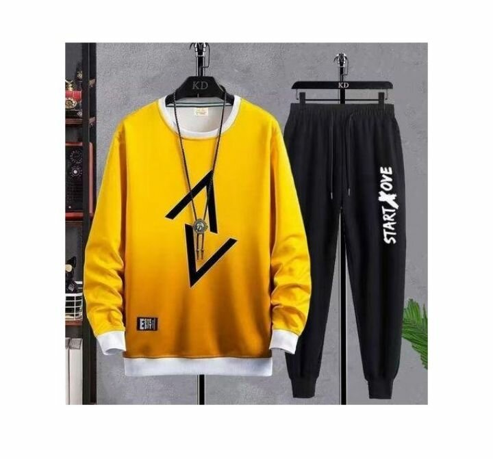 Complet pantalon jaune et noir
