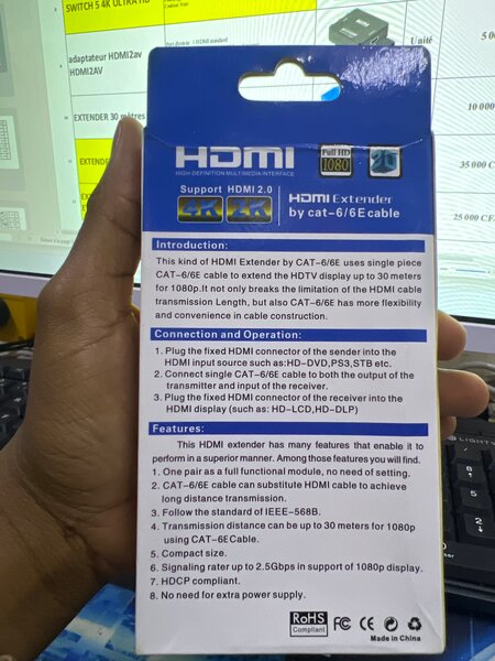 Extendeur HDMI Cat-6/6E 4K HD