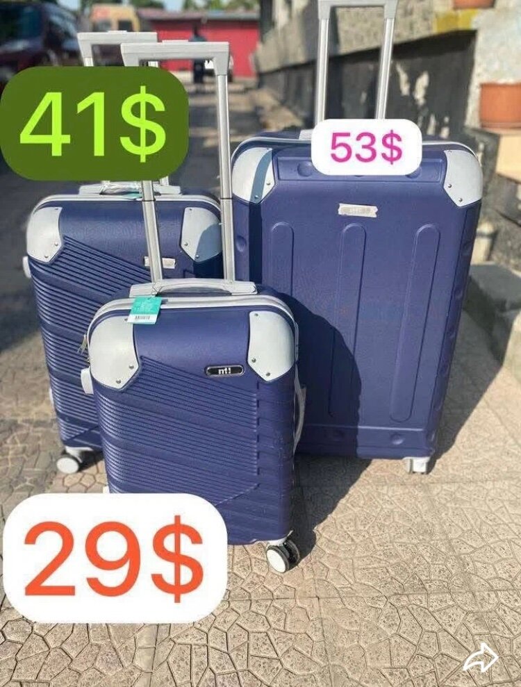 Valise Set à Roulettes Bleues