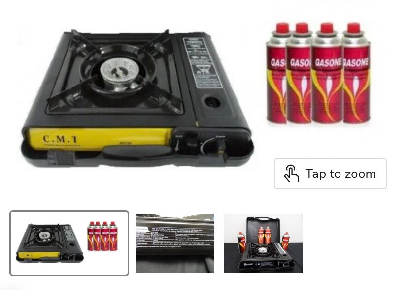 Camping Stove Portable Single Burner Butane Gas stove w/ Har