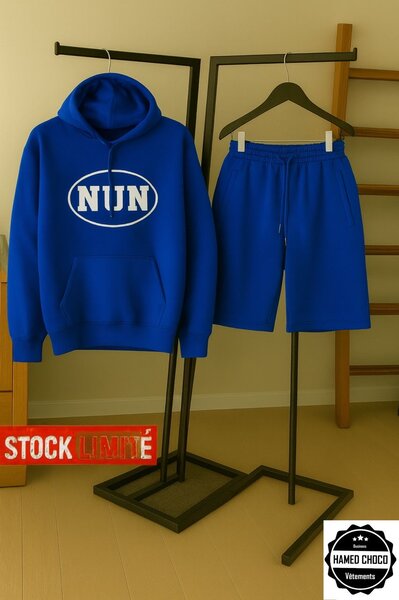 Ensemble Hoodie et Short Bleu