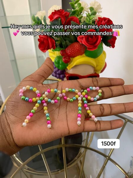 Boucles d'oreilles perles multicolores