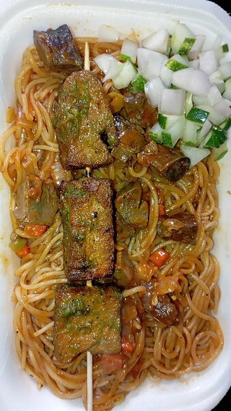 Brochettes et Spaghetti Épicés