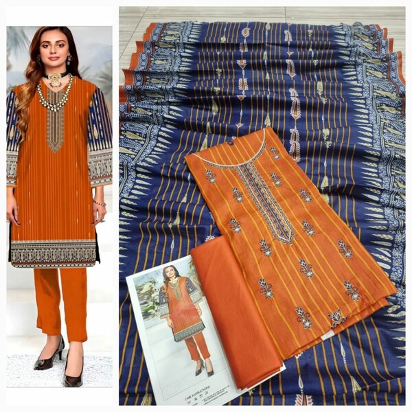 Printed lawn suit