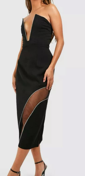 Diamanté detailed tailored dress