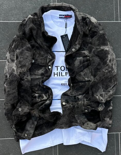 Veste en jean délavée mode