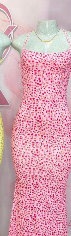 Women's fitted sundress with an open back