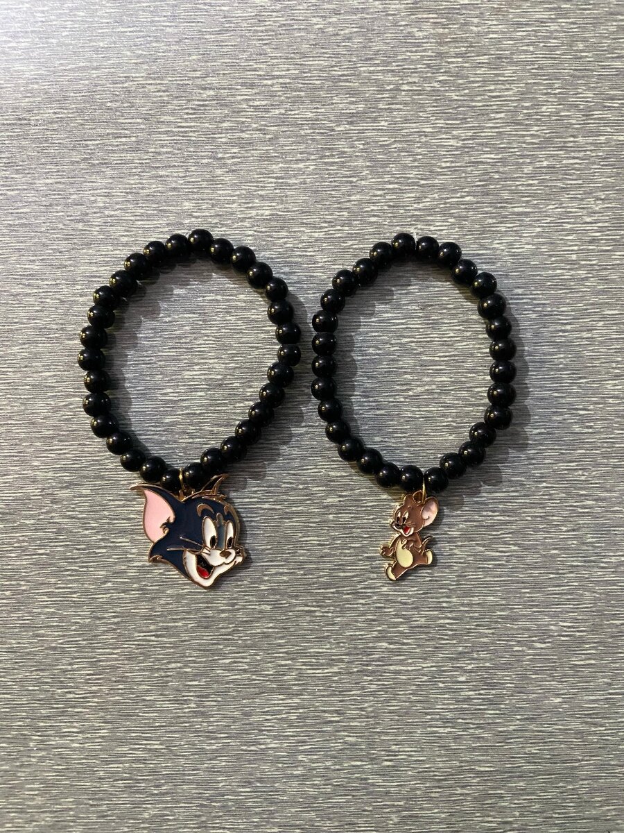 Tom and jerry Beaded charm bracelet