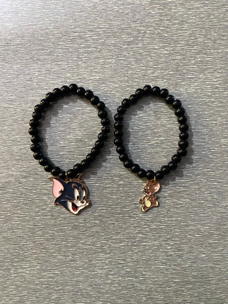 Tom and jerry Beaded charm bracelet