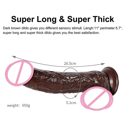 11 Inches Brown Dildo Penis. No Vibration
