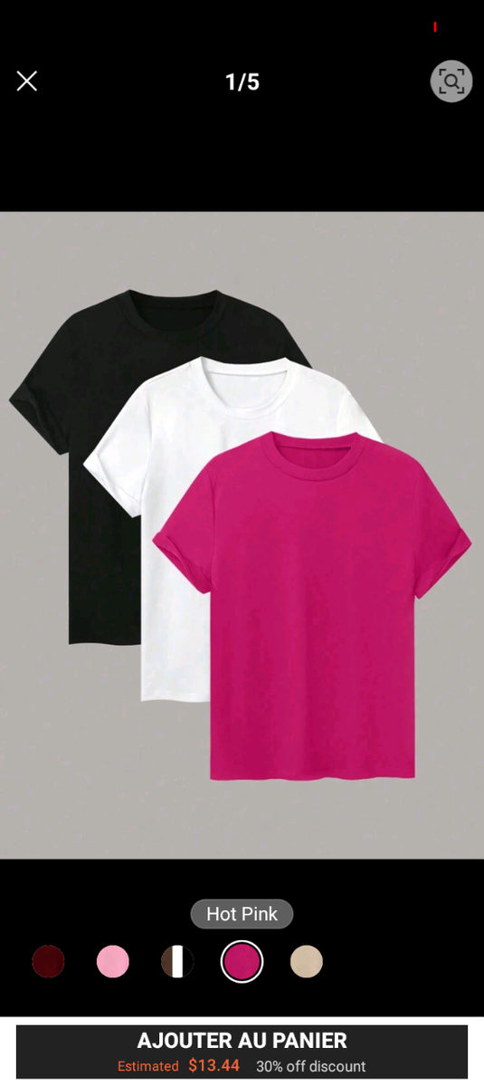 Lot de T-shirts Unis(3)