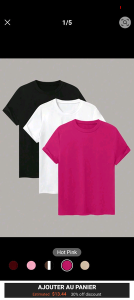 Lot de T-shirts Unis(3)