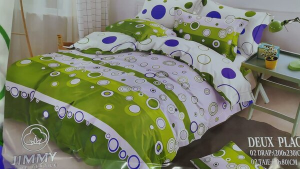 Parure de lit en coton imprimée