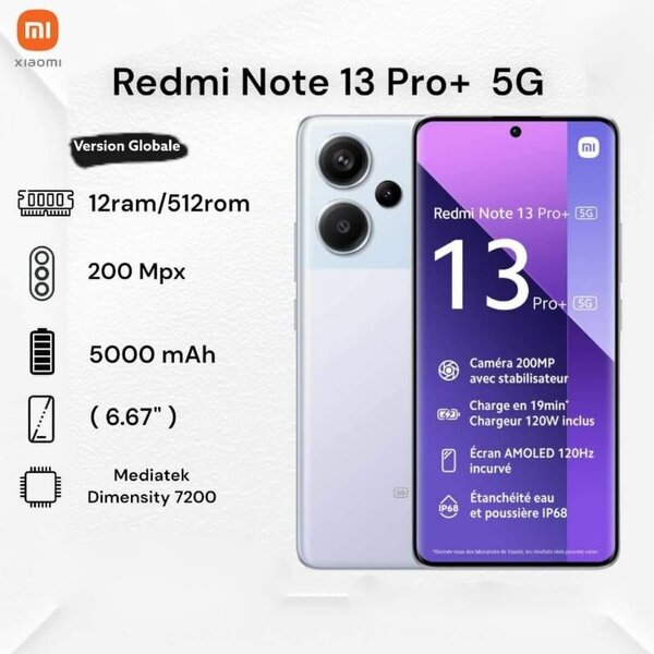Xiaomi Redmi Note 13 Pro Plus 5G - 512Go - 12Go Ram
